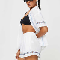 Sun Time Shorts White / Blue