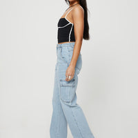 Belgrove Cargo Jeans Mid Wash Denim