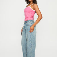 Edge Of Town Mid Rise Straight Leg Jeans Vintage Blue
