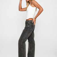 Better Half Low Rise Straight Leg Jeans Charcoal