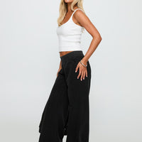 Summits Flared Track Pants Washed Black