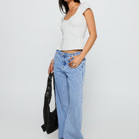 Reaper Mid Rise Baggy Jeans Light Blue Wash