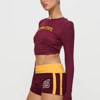 ASU Foldover Shorts Maroon