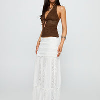 Emanuella Lace Maxi Skirt White