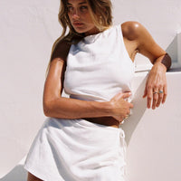 Gulliver Tie Side Mini Skort White Petite