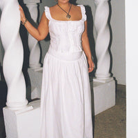 Valerio Maxi Skirt White Curve