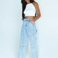Tanesha Cargo Lightwash Denim Jeans
