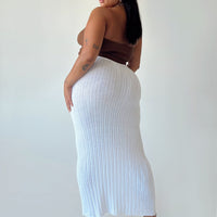 Belle Knit Maxi Skirt White Curve
