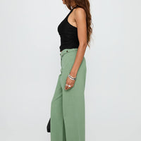 Mercadi Mid Rise Straight Leg Cargo Jeans Green
