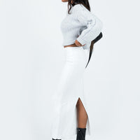 Abercairn Knit Maxi Skirt White