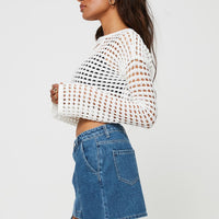 Trevina Denim Mini Skirt Mid Wash