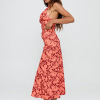 Casablanca Maxi Skirt Red Floral