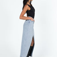 Batkins Maxi Skirt Light Wash Denim