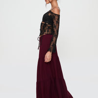 Whole Again Maxi Skirt Burgundy