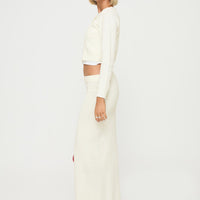 Collase Knit Maxi Skirt Cream