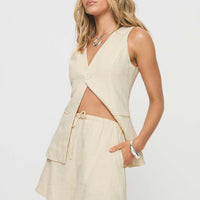 This Summer Linen Blend Shorts Sand