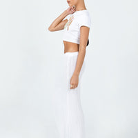 Belle Knit Maxi Skirt White
