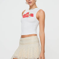 Lifas Lace Mini Skirt Cream Petite