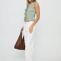 Serenitia Mid Rise Straight Leg Relaxed Jeans White Wash