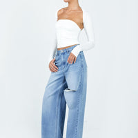 Beale Wide Leg Jeans Mid Wash Denim