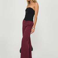 Aquaville Pants Burgundy Pinstripe