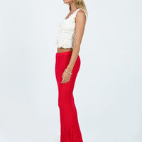 Belle Knit Maxi Skirt Red