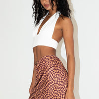 Meredith Swirl Wrap Mini Skirt
