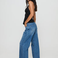 Serenitia Mid Rise Straight Leg Jeans Mid Blue Wash Tall