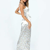 Berlin Satin Maxi Skirt White