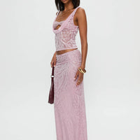 Kalei Maxi Skirt Pink Floral