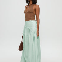 Yasemine Maxi Skirt Green / White
