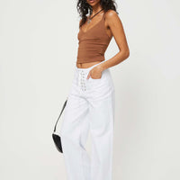 Shaylene Wide Leg Jeans White
