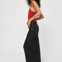 Barbara Split Midi Skirt Charcoal