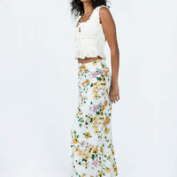 Thyme Maxi Skirt White Floral