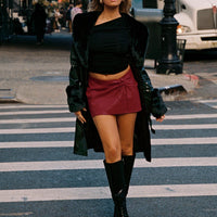 Smolder Tie Up Mini Skirt Red