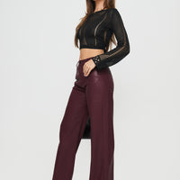 Dempsey Faux Leather Pants Deep Cherry