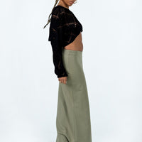 Karley Low Waist Maxi Skirt Green