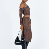 Rujha Midi Skirt Leopard