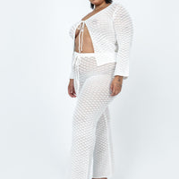 Wild & Free Crochet Pants Curve White