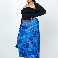 Starry Midi Skirt Blue Curve
