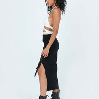 Ariel Knit Midi Skirt Black