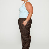 Cedars Low Rise Pant Brown Stripe Curve
