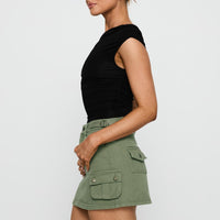 Peterson Cargo Mini Skirt Khaki