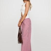 Holiday Tie Front Pants Red/White Stripe