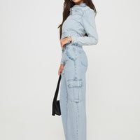 Belgrove Cargo Jeans Snow Wash Denim