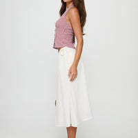 Persuasion Tie Side Midi Skirt White