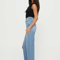Henesey High Rise Straight Leg Jeans Mid Wash Tall