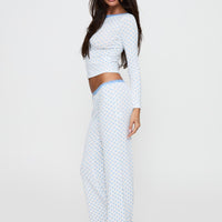Whimsie Pointelle Sleep Pants Blue / White