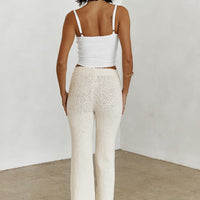 Night In Boucle Pants Cream