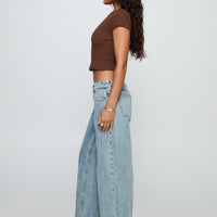 Ellanor Low Rise Slouch Denim Jean Light Blue